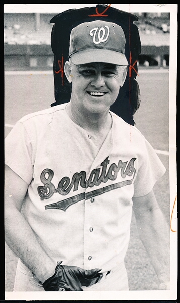 July 14, 1968 Nellie Fox Washington Senators MLB 4-¼” x 8” Press-Used Photo