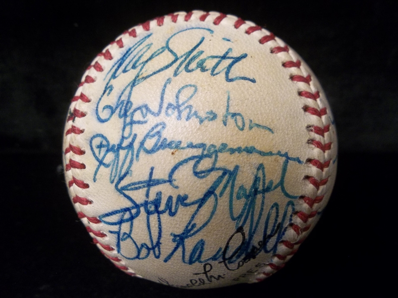 Autographed 1980 Toledo Mud Hens MiLB- 19 Diff. Signatures on an Official IL Ball