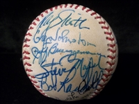 Autographed 1980 Toledo Mud Hens MiLB- 19 Diff. Signatures on an Official IL Ball