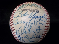 Autographed 1980 Toledo Mud Hens MiLB- 19 Diff. Signatures on an Official IL Ball
