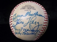 Autographed 1980 Toledo Mud Hens MiLB- 19 Diff. Signatures on an Official IL Ball