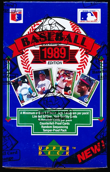 1989 Upper Deck Baseball- 1 Unopened Low Series Wax Box- BBCE Wrapped "From a Sealed Case"