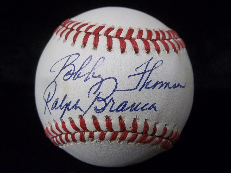Auto’d Ralph Branca/Bobby Thomson Official NL MLB Bsbl.