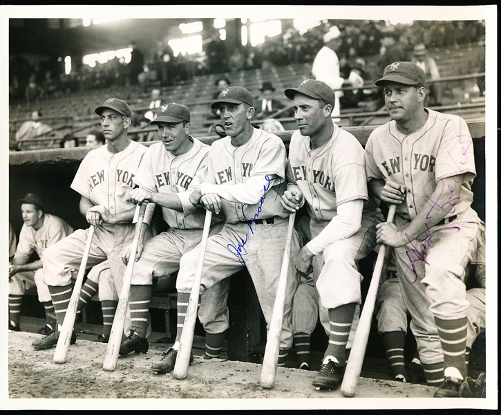 Auto’d 1930’s Hank Lieber & Joe Moore New York Giants MLB B/W 8” x 10” Photo