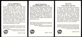 1989 Kroger Ohio State Buckeyes College Ftbl.- 1 Complete Set of 22 Cards
