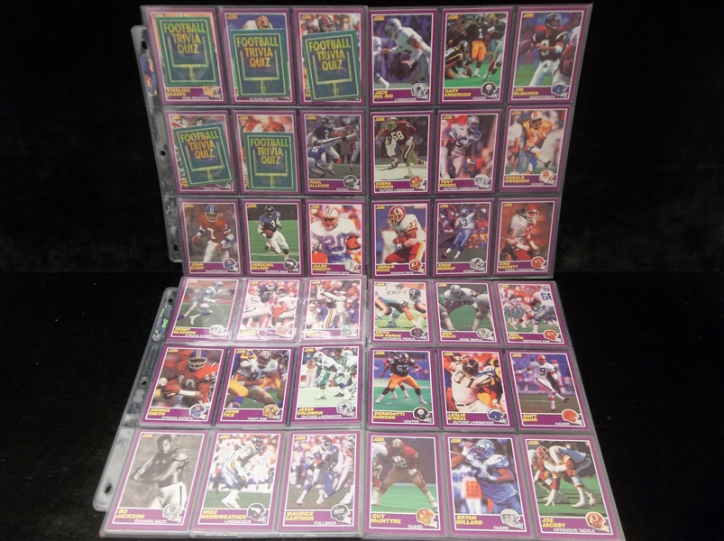 1989 Score Supplemental Ftbl.- 1 Complete Set of 110 Cards in Pages