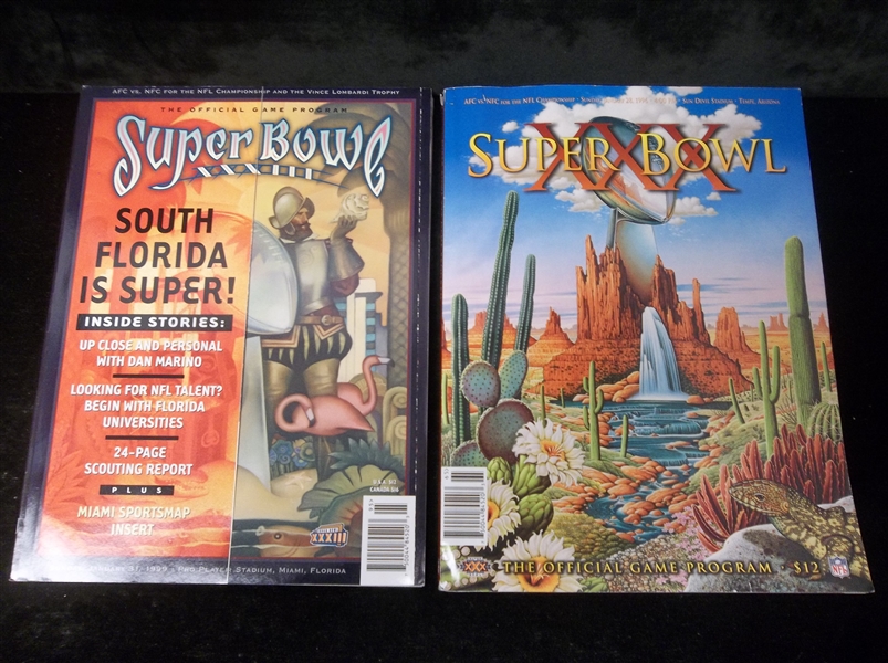 2 Diff. NFL Super Bowl Programs