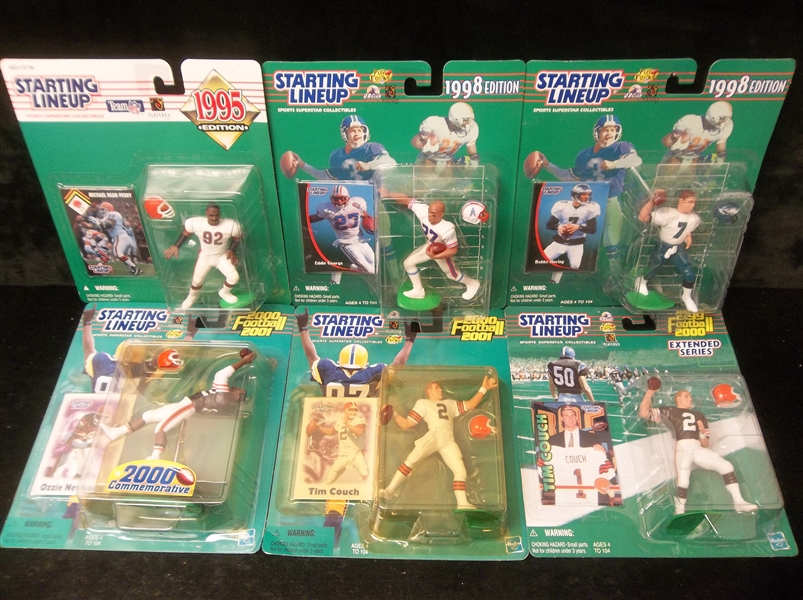 Clean-Up Lot of 6 Diff. Cleveland Browns/ Ohio State Grads Starting Lineup Ftbl. Figures/Cards