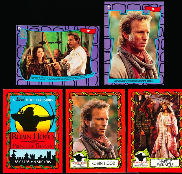 1991 Topps “Robin Hood: Prince of Thieves”- 1 Complete Set of 88 Cards and 1 Set of 9 Stickers