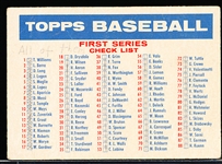 1957 Topps Baseball- Checklist ½- Big Blony Back