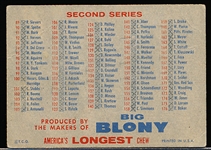 1957 Topps Baseball- Checklist ½- Big Blony Back