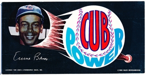 1969 Dunkin’ Donuts/Sales Merchandise Chicago Cubs MLB “Cub Power” Player Bumper Stickers- Ernie Banks