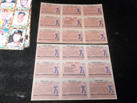 1982 Topps Cracker Jack “All-Time Baseball Greats” 9-Card Uncut Panels- 12 Asst. Panels