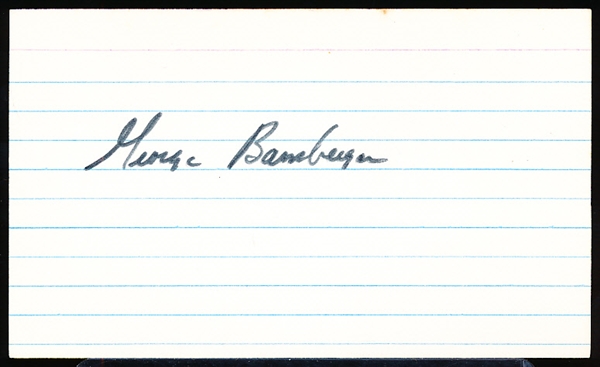 Auto’d George Bamberger MLB Index Card