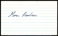 Auto’d George Bamberger MLB Index Card