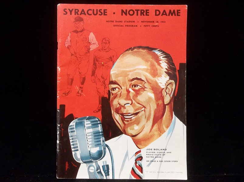 11/18/61 Syracuse @ Notre Dame NCAA Division I Football Program