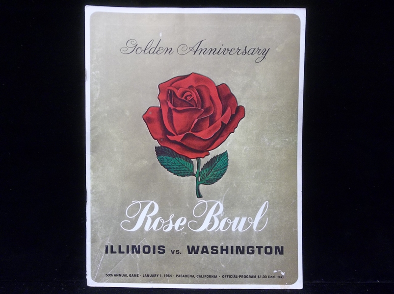 1/1/64 Rose Bowl Program- Illinois vs. Washington