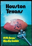 1974 Houston Texans WFL Media Guide