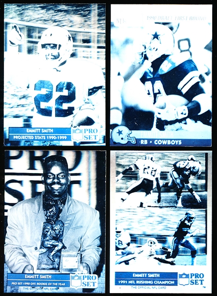 1992 Pro Set Football- “Emmitt Smith Holograms” Complete Insert Set of 4