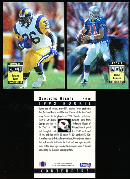 1993 Playoff Contenders Ftbl.- “Rookie Contenders” Complete Insert Set of 10