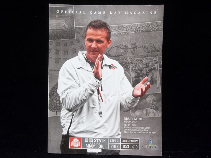 9/1/12 NCAA Division I Football Program- Miami (OH) @ Ohio State