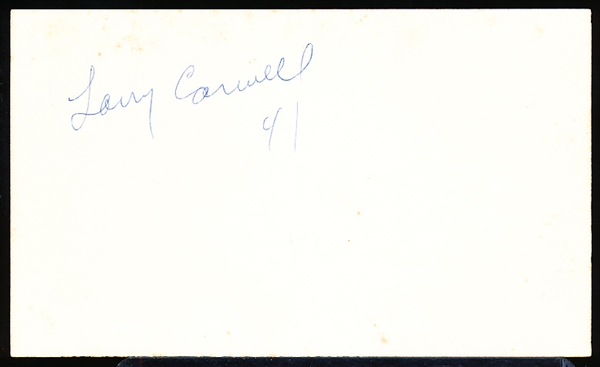 Auto’d & Inscribed Larry Carwell NFL Index Card