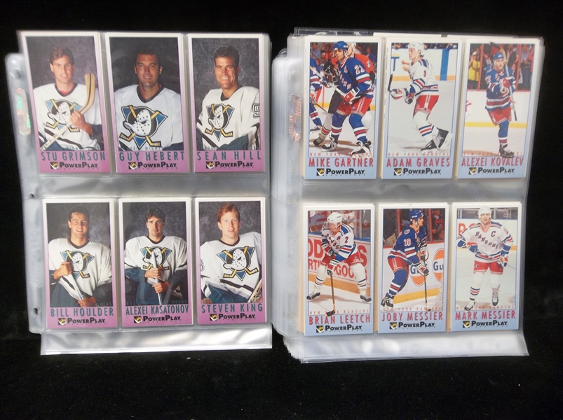 1993-94 Fleer PowerPlay Hockey Complete Set of 520 “Tall” Cards in Pages!