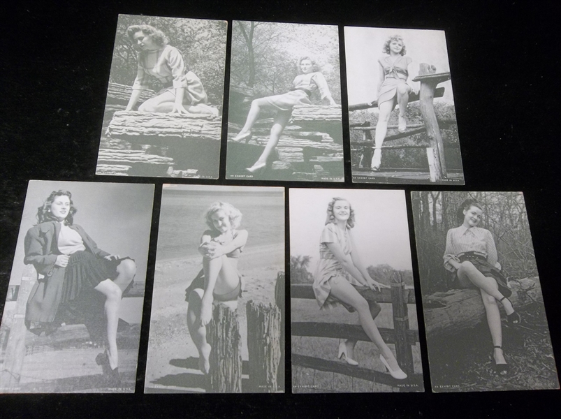 1950’s Exhibit Supply Co. “Outdoor Girls” Arcade/Exhibit Cards- 7 Diff.