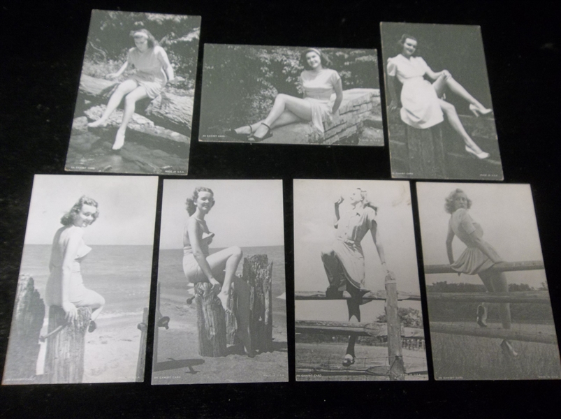 1950’s Exhibit Supply Co. “Outdoor Girls” Arcade/Exhibit Cards- 7 Diff