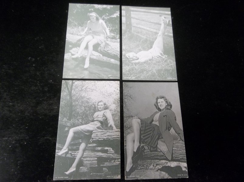 1950’s Exhibit Supply Co. “Outdoor Girls” Arcade/Exhibit Cards- 4 Diff