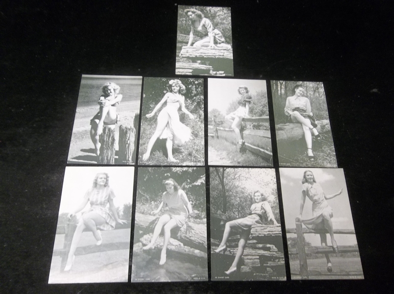 1950’s Exhibit Supply Co. “Outdoor Girls” Arcade Machine Paper Display Pictures- 9 Diff