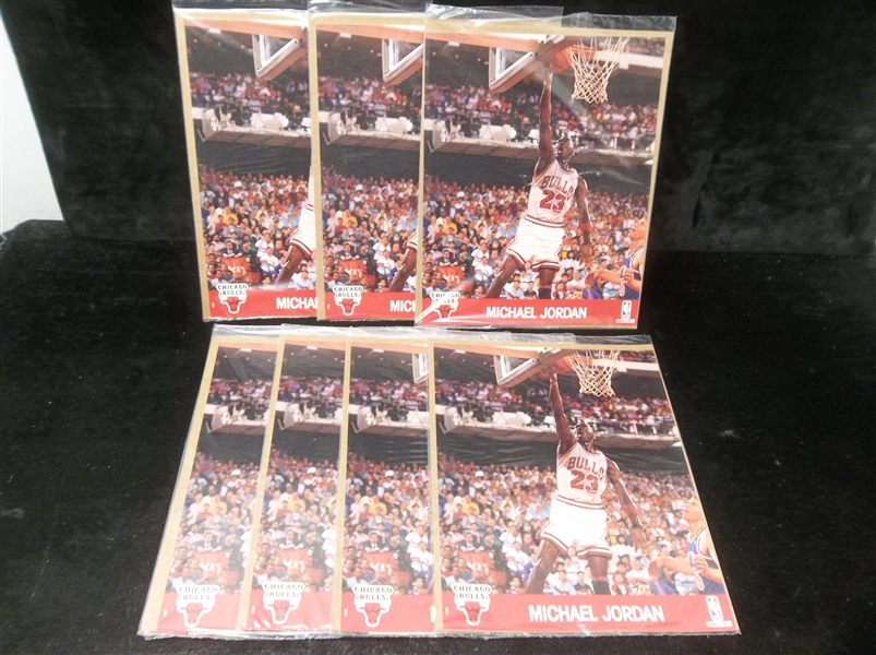 1990-91 Hoops Action Photo 8x10” Glossy Bskt.- Michael Jordan, Bulls- 7 Unopened Packs