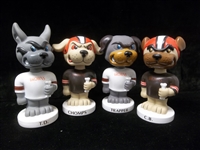 Undated Set of Four Diff. Cleveland Browns “Dog Pound” Plastic Bobble Heads