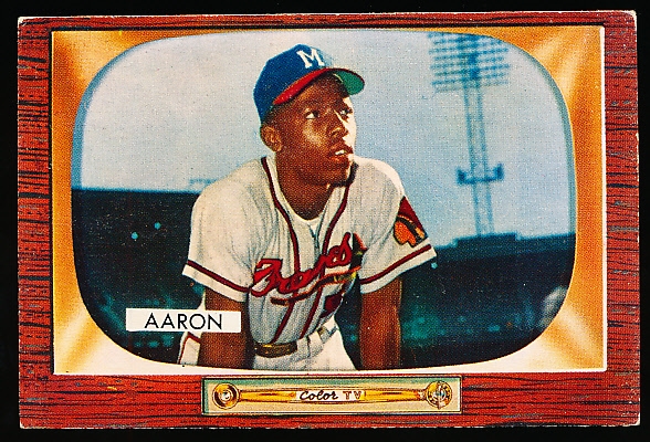 1955 Bowman Bb- #179 Hank Aaron, Braves