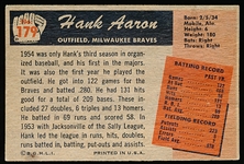 1955 Bowman Bb- #179 Hank Aaron, Braves