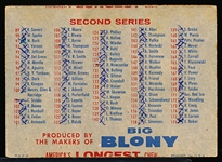 1957 Topps Baseball- Checklist 1/ 2- Big Blony Back