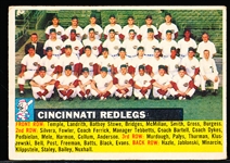 1956 Topps Baseball- #90 Cinc. Reds Team (Name Left/ Gray Back)