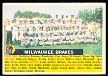 1956 Topps Baseball- #95 Milwaukee Braves Team (Name Centered/ White Back)