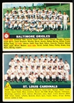 1956 Topps Baseball- 2 Diff Team Cards