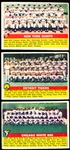 1956 Topps Baseball- 3 Diff Team Cards