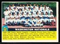 1956 Topps Baseball- #146 Washington Nationals- Gray Back