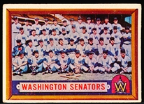 1957 Topps Bb- #270 Washington Senators Team- Semi Hi#