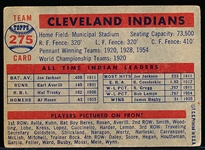 1957 Topps Bb- #275 Cleveland Indians Team- Semi Hi#