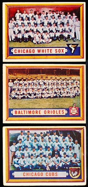1957 Topps Bb- 3 Diff Team Cards