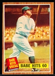 1962 Topps Bb- #139 Babe Hits 60