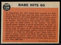 1962 Topps Bb- #139 Babe Hits 60