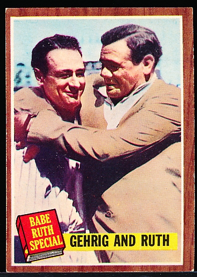 1962 Topps Bb- #140 Gehrig and Ruth