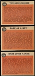 1962 Topps Bb- Babe Ruth Specials- 3 Diff- Regular Tint