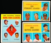 1961/63 Topps Bb Leaders- 3 Diff