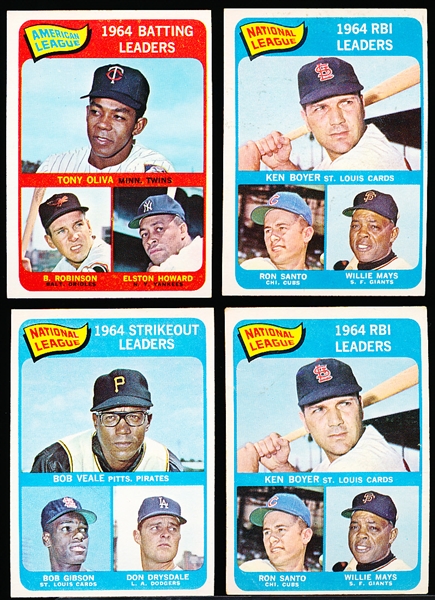 1965 Topps Bb- 4 Leader Cards